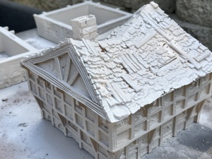 Painting a peasant hut