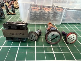 metal bases glued  to figures