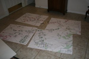 the intermedate map enlarged one and a half times and divided into four sections