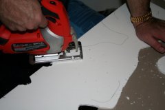 cutting the terrain levels on a foam board